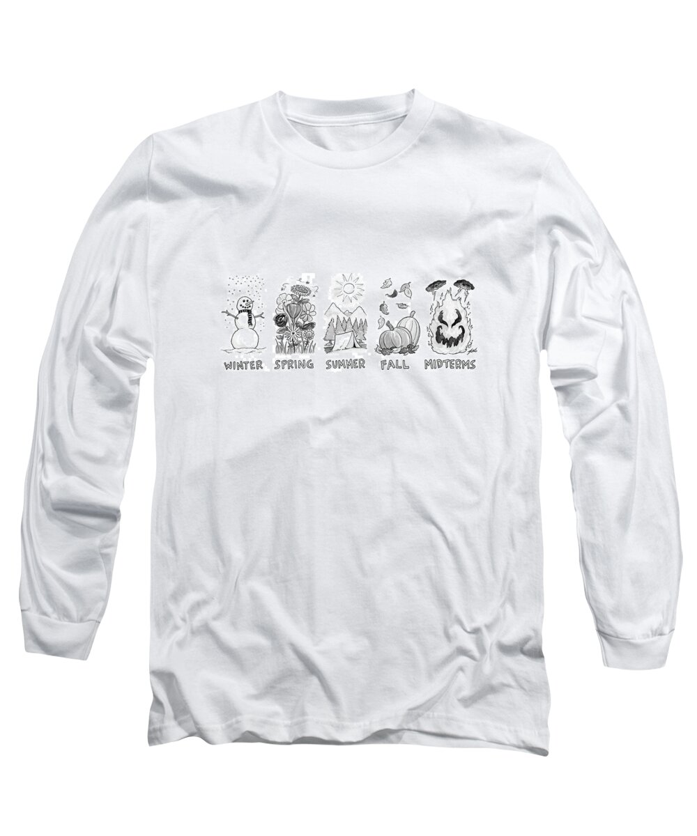 Captionless Long Sleeve T-Shirt featuring the drawing The Five Seasons by Tom Toro