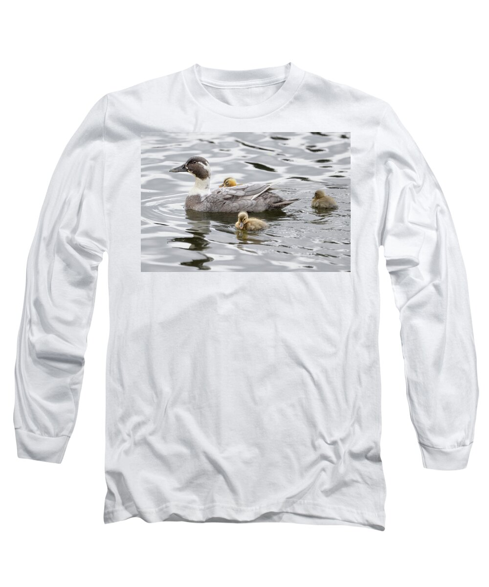 Ducks Long Sleeve T-Shirt featuring the photograph The Little Ones by Jerry Cahill