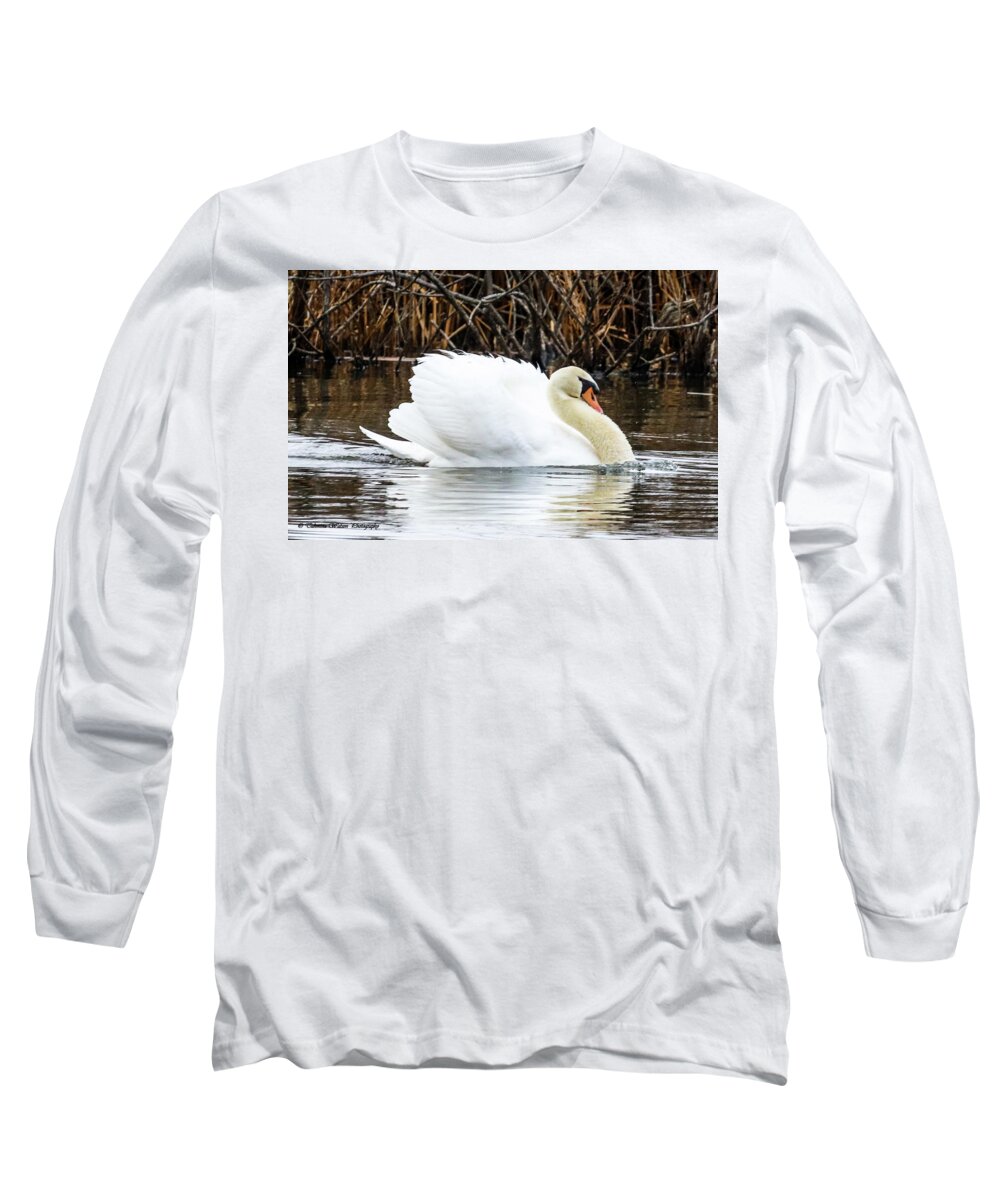 Swan Long Sleeve T-Shirt featuring the photograph The Mute Swan Glory by Tahmina Watson