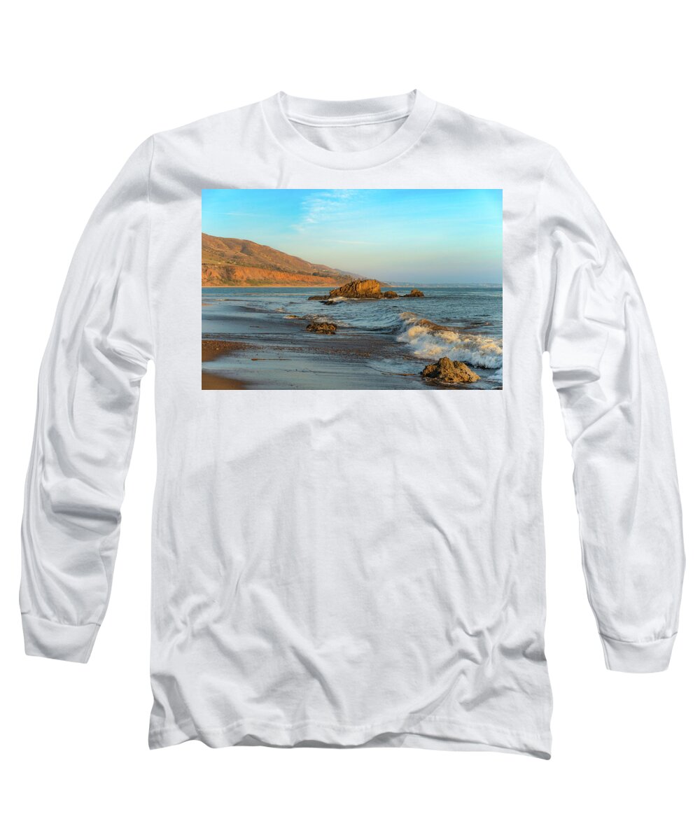 Beach Long Sleeve T-Shirt featuring the photograph The Off Shore Rock at Leo Carrillo State Beach by Matthew DeGrushe
