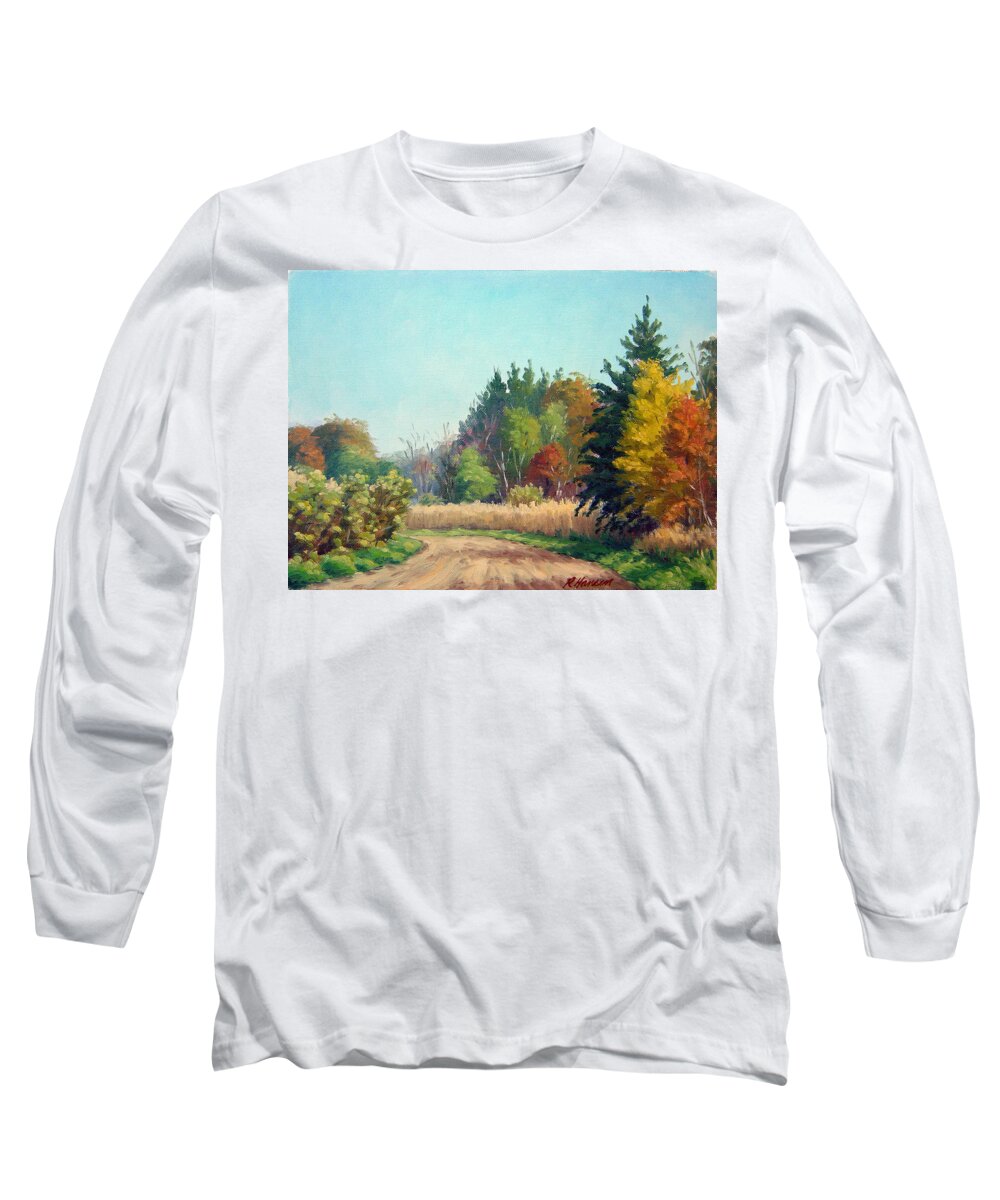 Landscape Long Sleeve T-Shirt featuring the painting The Old Park Road by Rick Hansen