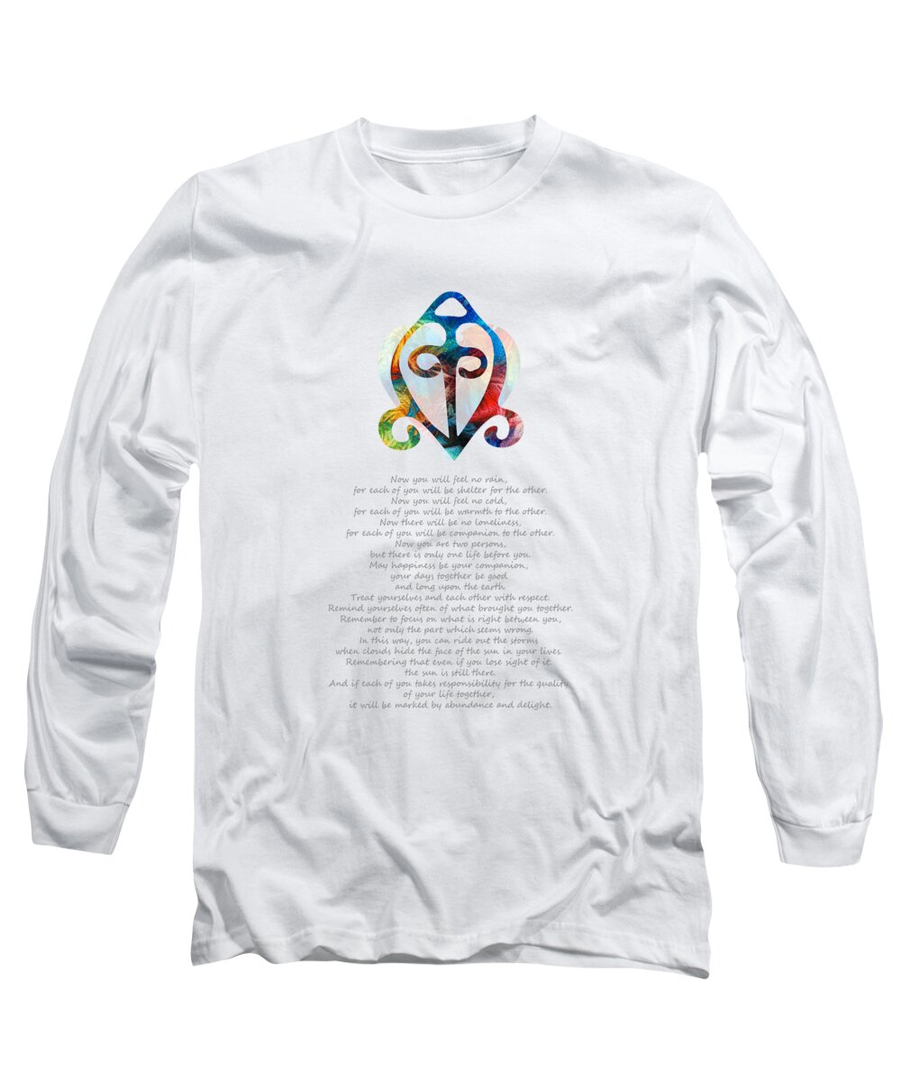 Native American Art Long Sleeve T-Shirt featuring the painting The Power Of Love - Native American Wedding Blessing Art - Sharon Cummings by Sharon Cummings