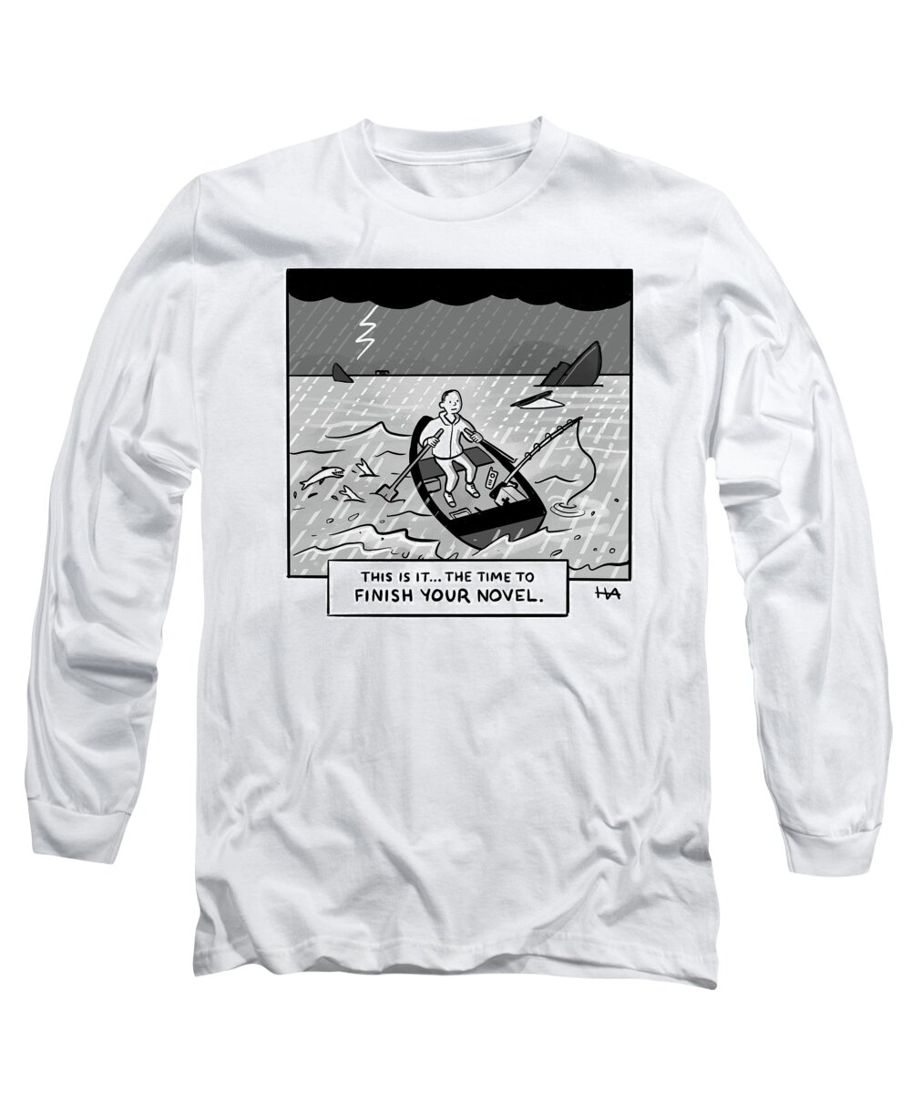 Captionless Long Sleeve T-Shirt featuring the drawing This Is It by Hilary Allison