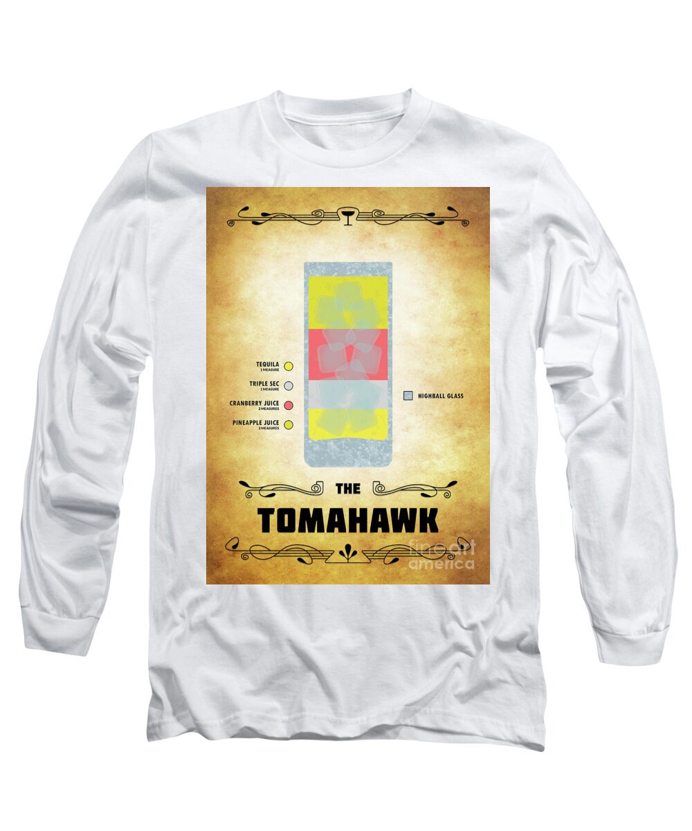 Martini Long Sleeve T-Shirt featuring the digital art Tomahawk Cocktail - Classic by Bo Kev