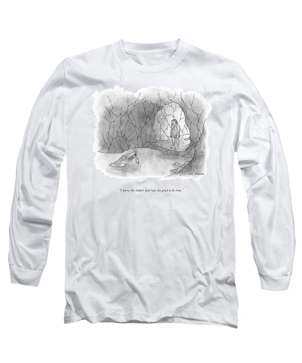 A22986 Long Sleeve T-Shirt featuring the drawing Too Good To Be True by Jon Adams