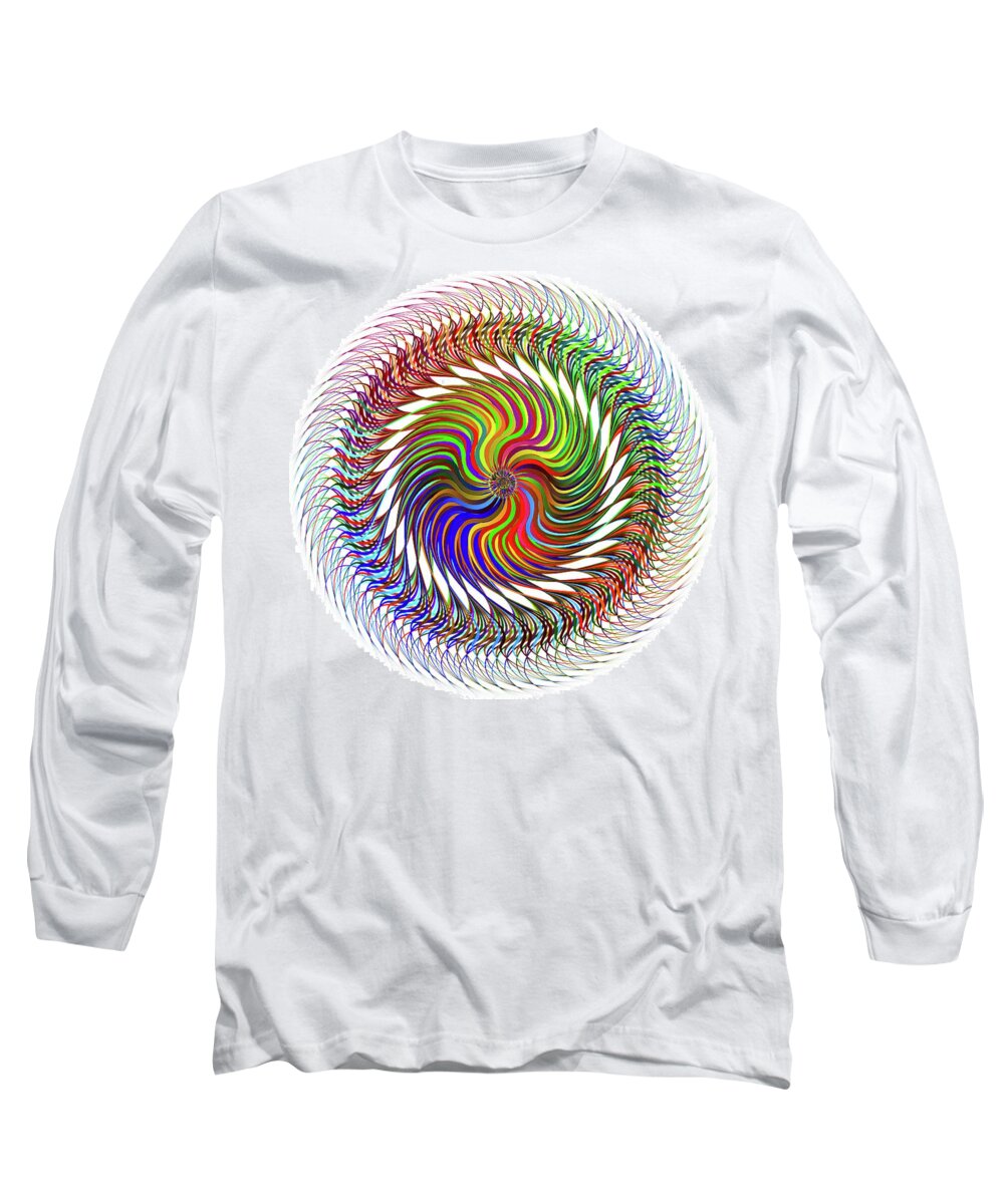 Mandala Long Sleeve T-Shirt featuring the mixed media Twisted Creation by Teresa Trotter