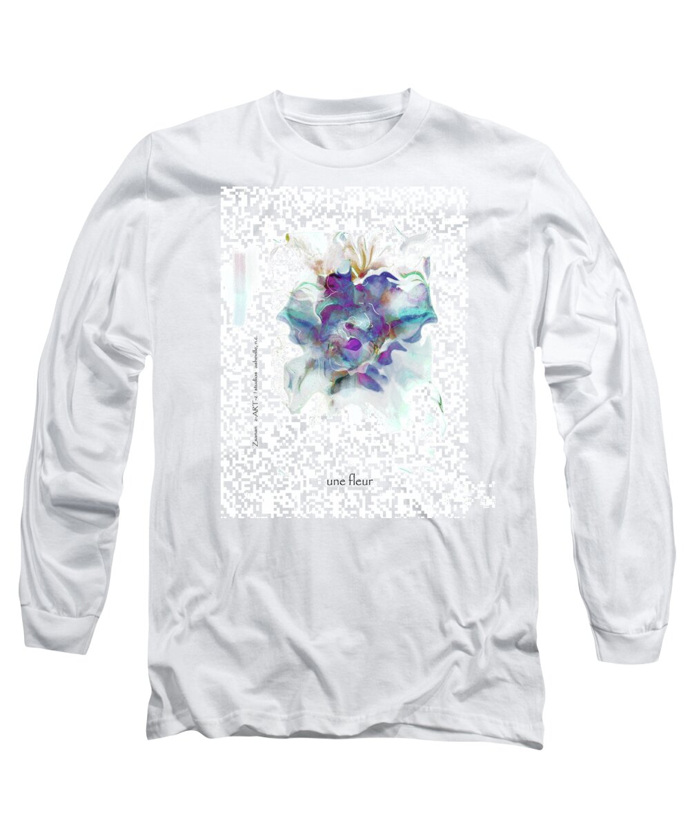Square Long Sleeve T-Shirt featuring the mixed media UNE FLEUR No. 1 by Zsanan Studio