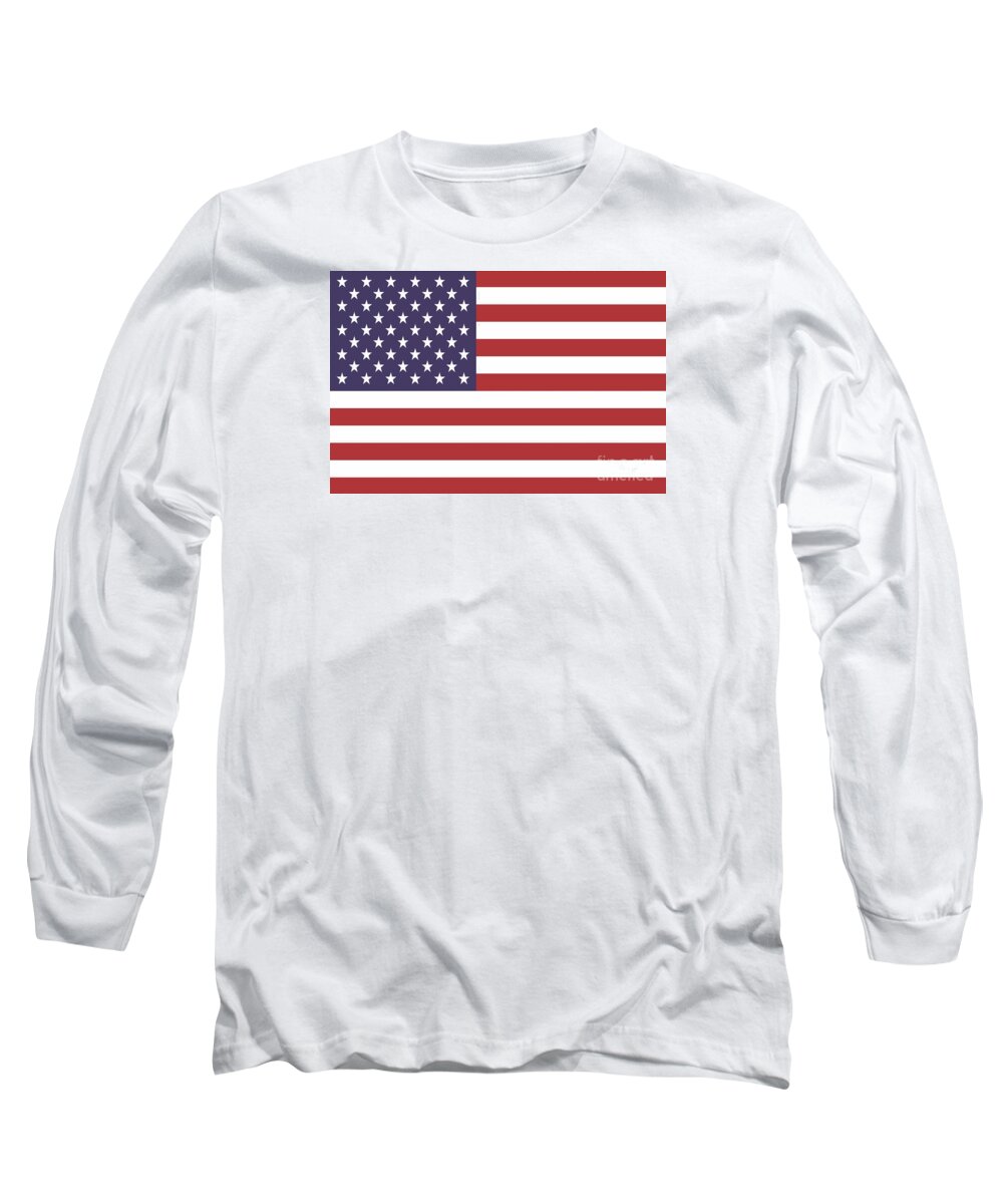 Usa Long Sleeve T-Shirt featuring the mixed media United States Flag USA by Betsy Ross