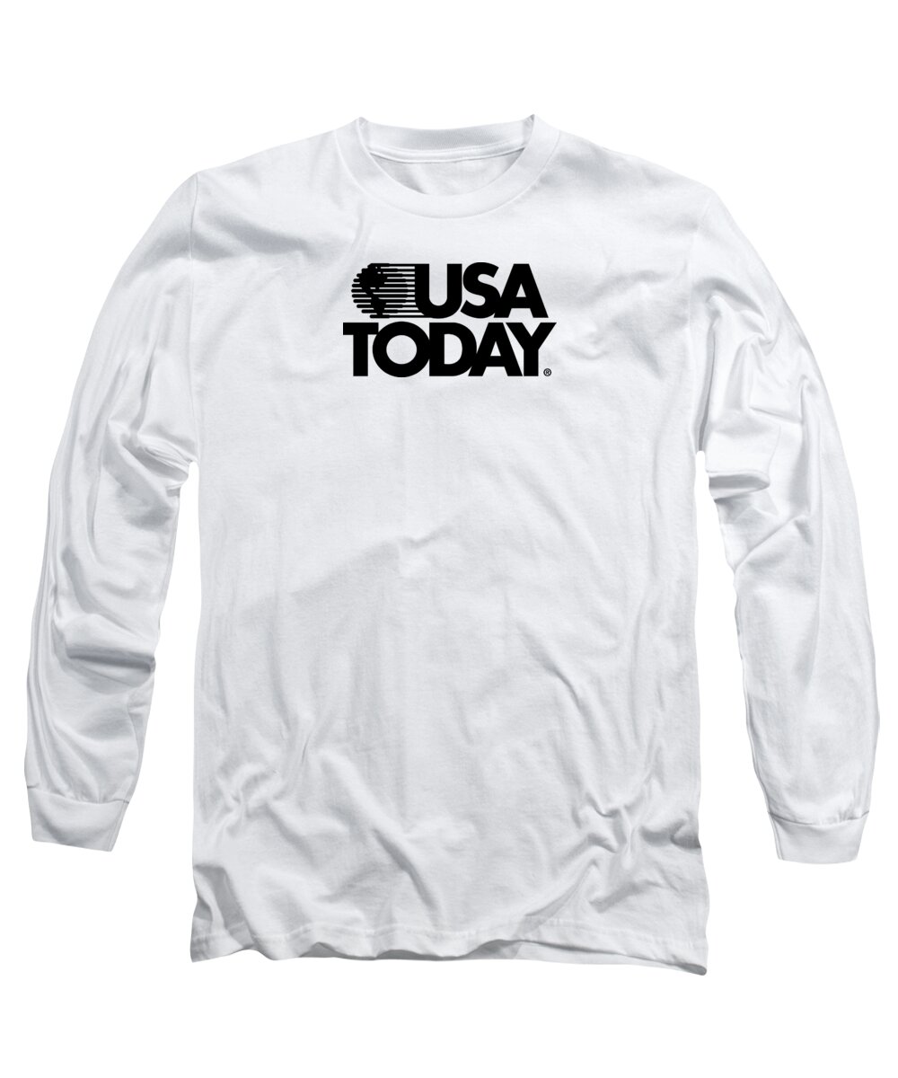 Usa Today Retro Long Sleeve T-Shirt featuring the digital art USA TODAY Retro Black Logo  by Gannett Co