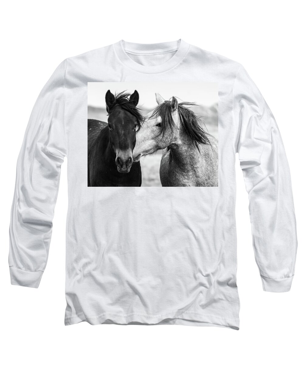Wild Horses Long Sleeve T-Shirt featuring the photograph We Too by Mary Hone