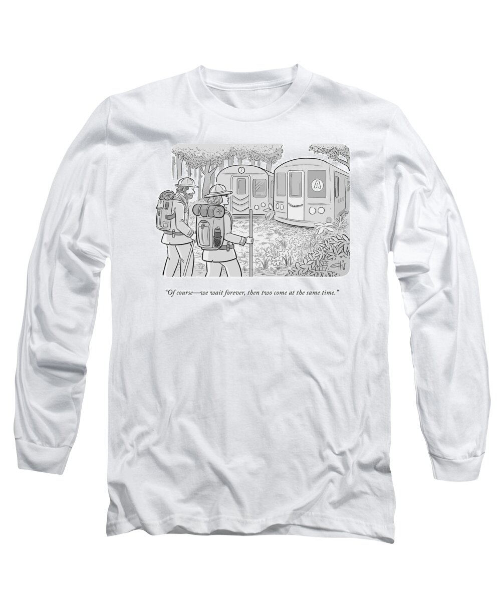 Cctk Long Sleeve T-Shirt featuring the drawing We Wait Forever by Ellis Rosen