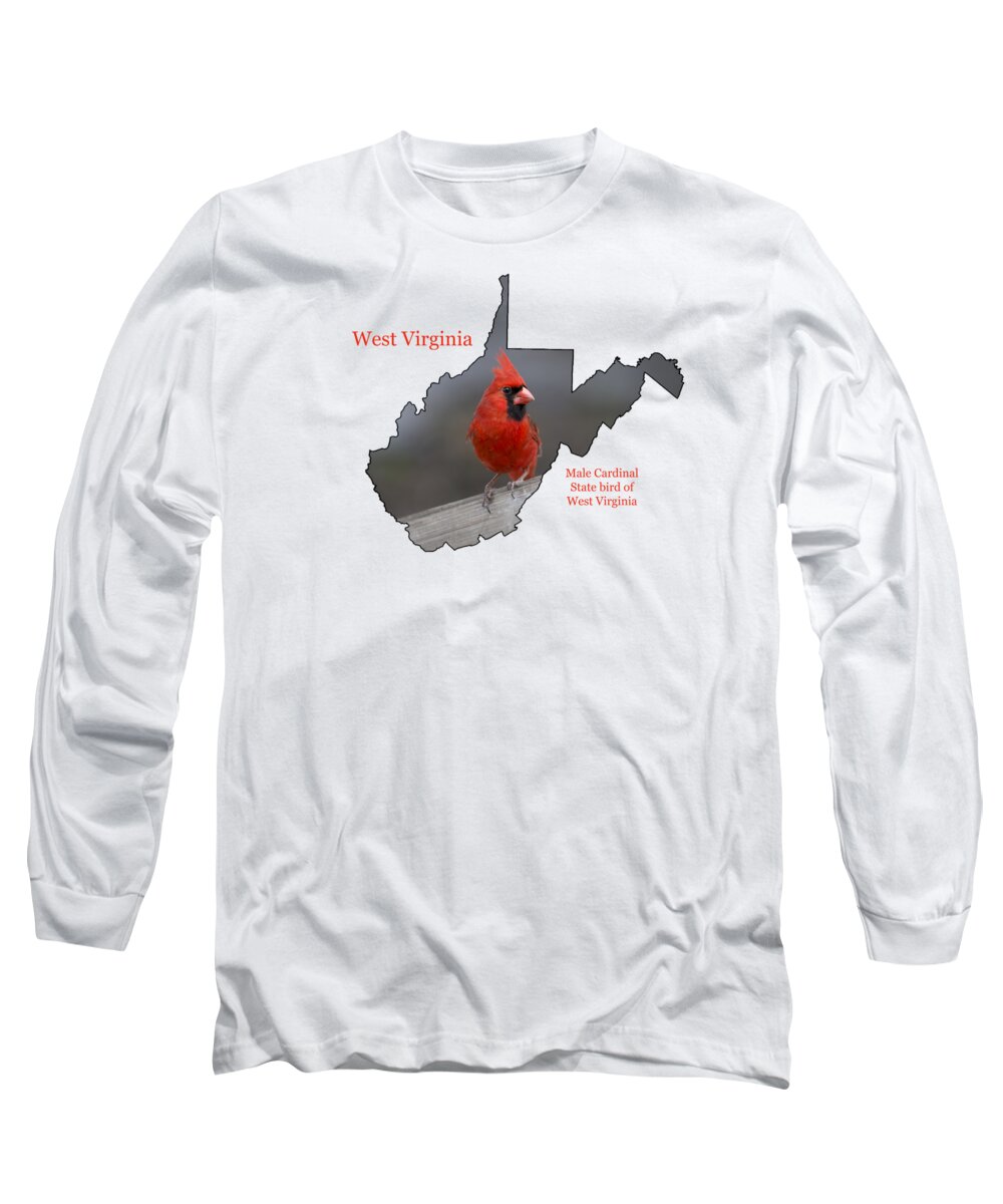 Cardinal Long Sleeve T-Shirt featuring the photograph West Virginia themed accessories by Daniel Friend