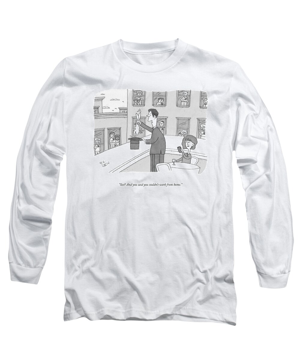Cctk Long Sleeve T-Shirt featuring the drawing Work From Home by Peter C Vey