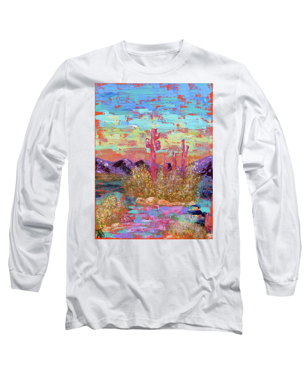 Desert Long Sleeve T-Shirt featuring the painting You Control the Mirage by Ashley Wright