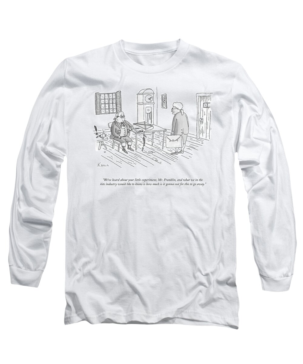 A24727 Long Sleeve T-Shirt featuring the drawing Your Little Experiment by Zachary Kanin