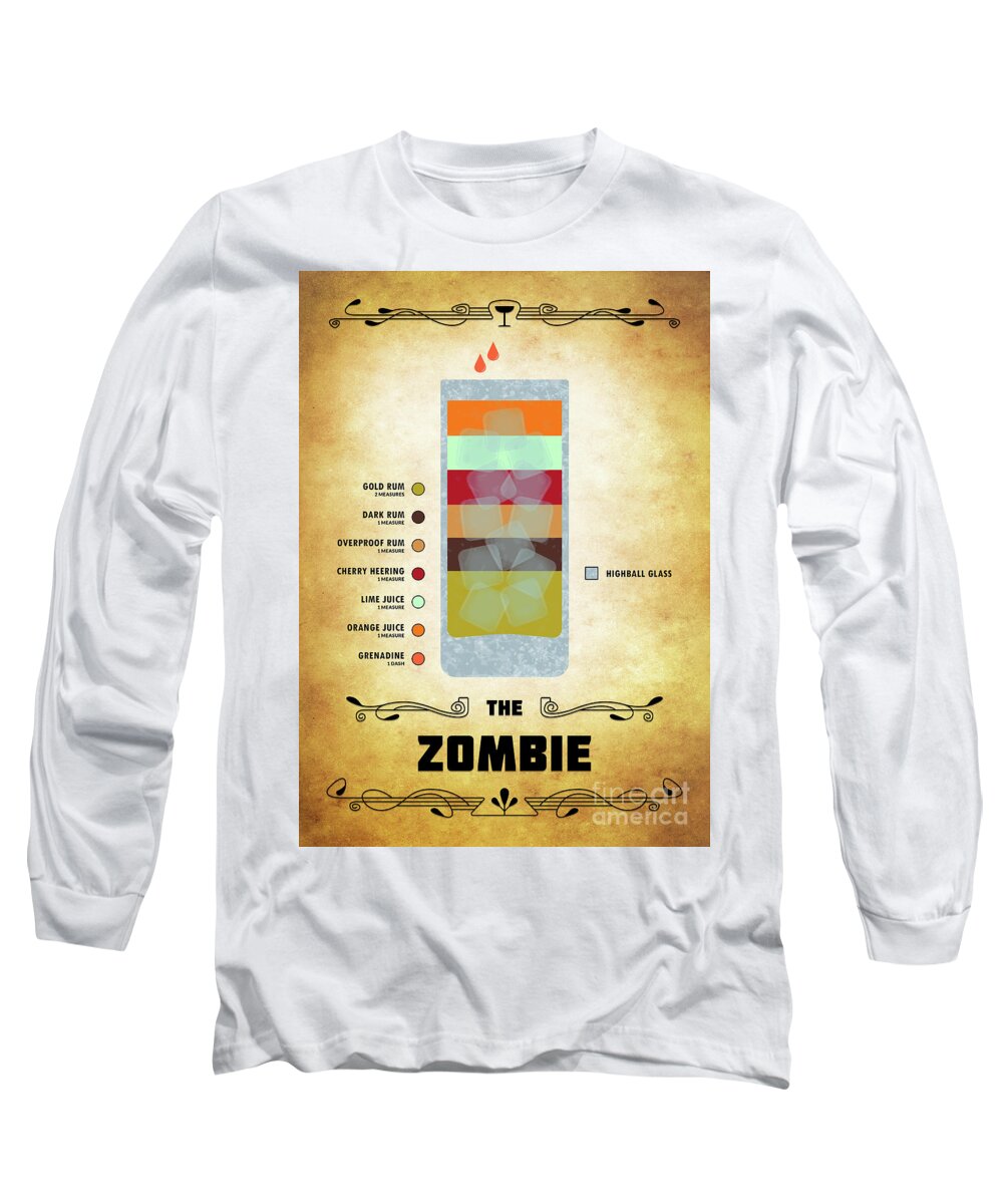 Martini Long Sleeve T-Shirt featuring the digital art Zombie Cocktail - Classic by Bo Kev