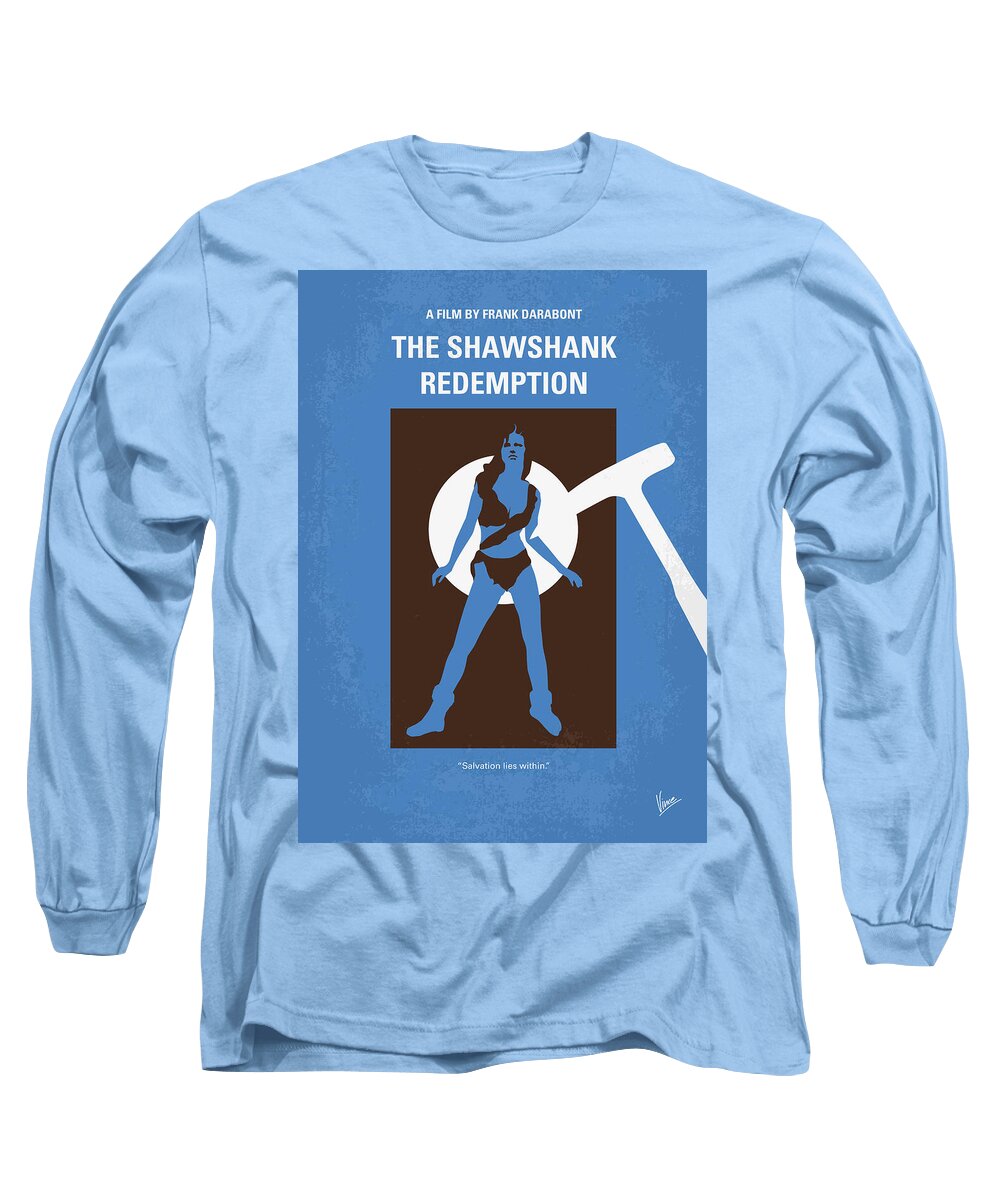 The Shawshank Redemption Long Sleeve T-Shirt featuring the digital art No246 My THE SHAWSHANK REDEMPTION minimal movie poster by Chungkong Art