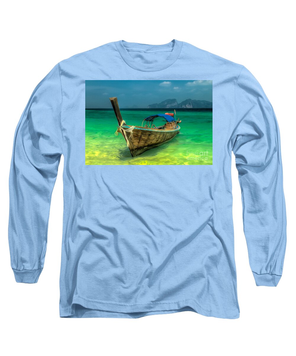Boat Long Sleeve T-Shirt featuring the photograph Thai Longboat #2 by Adrian Evans