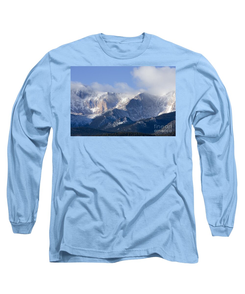 Pikes Peak Long Sleeve T-Shirt featuring the photograph Cloudy Peak #2 by Steven Krull