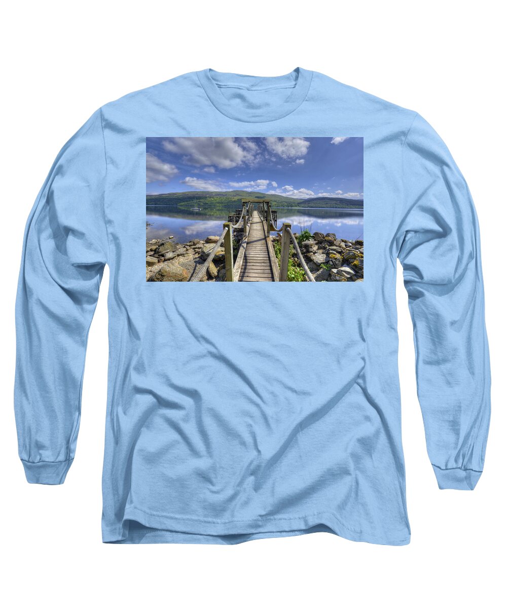 Europe Long Sleeve T-Shirt featuring the photograph A dock out to Loch Tay by Matt Swinden