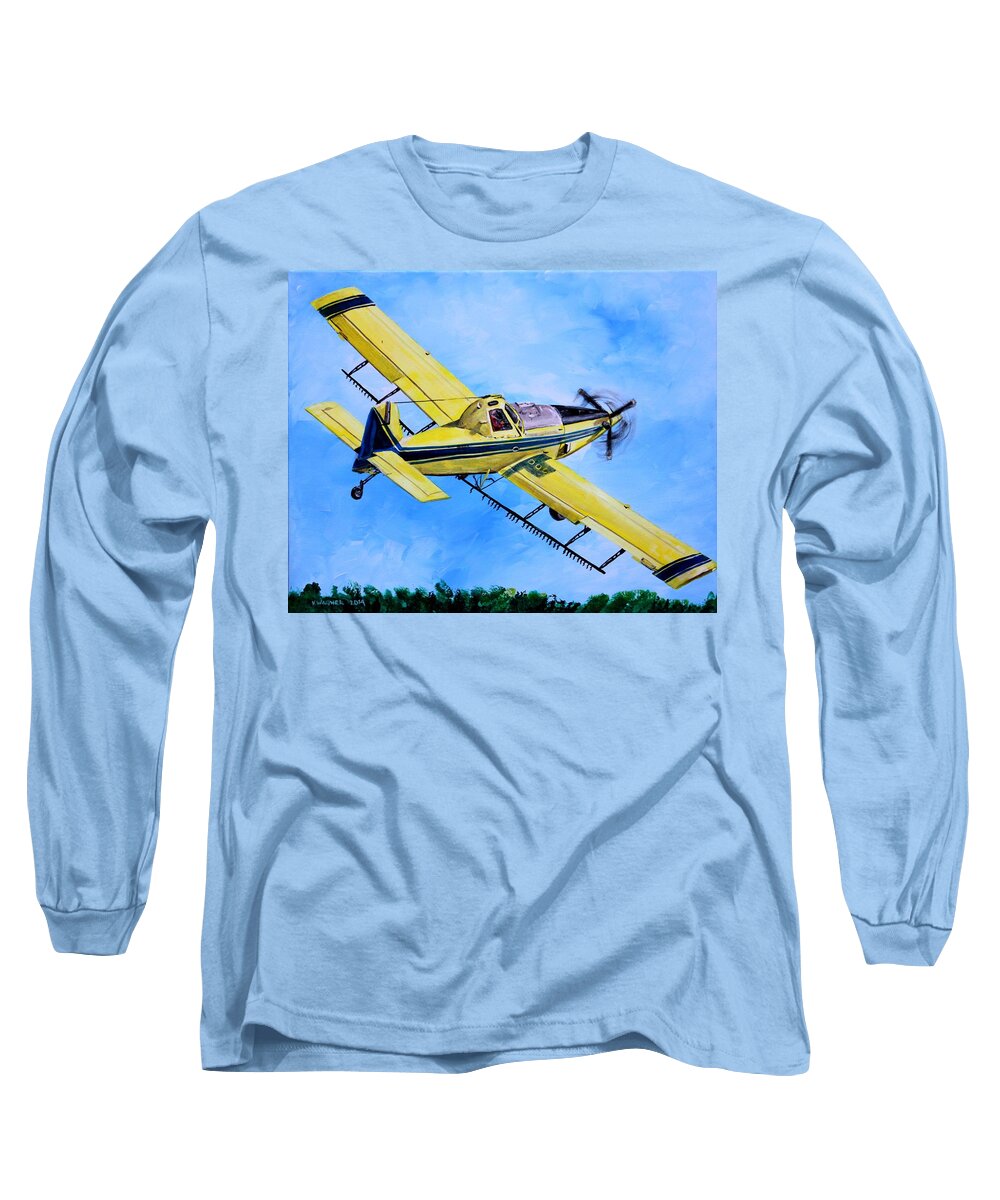 Aviation Long Sleeve T-Shirt featuring the painting Air Tractor by Karl Wagner