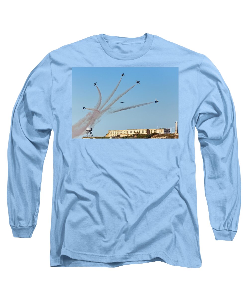 Blue Angels Long Sleeve T-Shirt featuring the photograph Angels over Alcatraz by Kate Brown