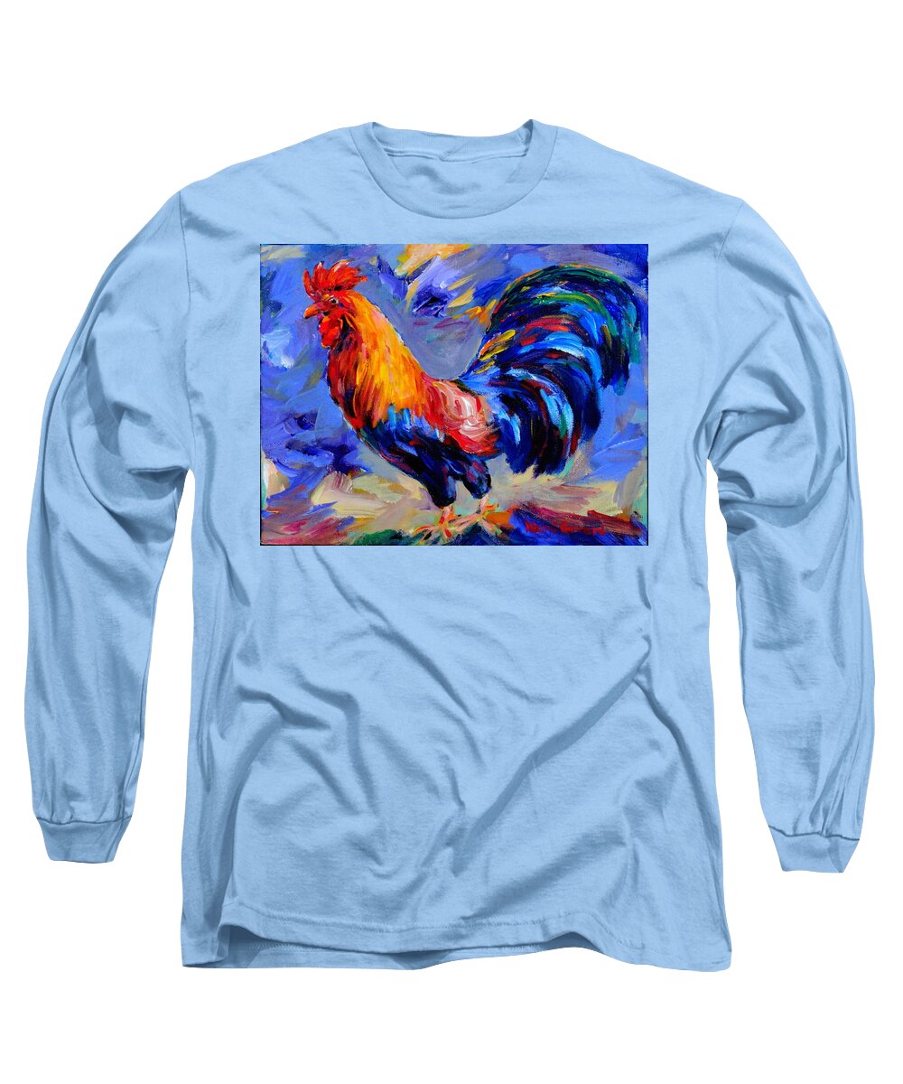 Rooster Long Sleeve T-Shirt featuring the painting Arostroocrat 2012 Early Morning by Naomi Gerrard