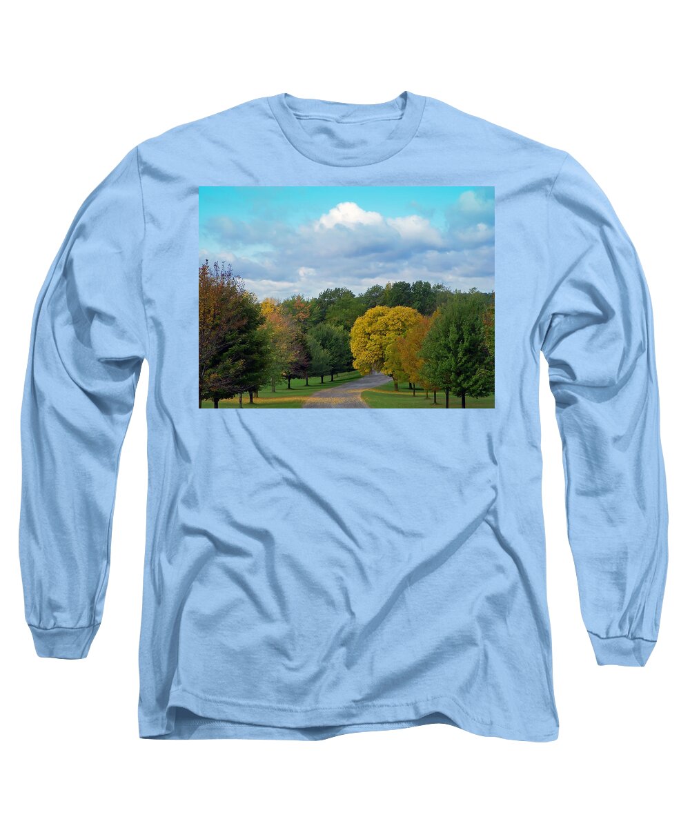 Autumn Long Sleeve T-Shirt featuring the photograph Autumn Road by Aimee L Maher ALM GALLERY