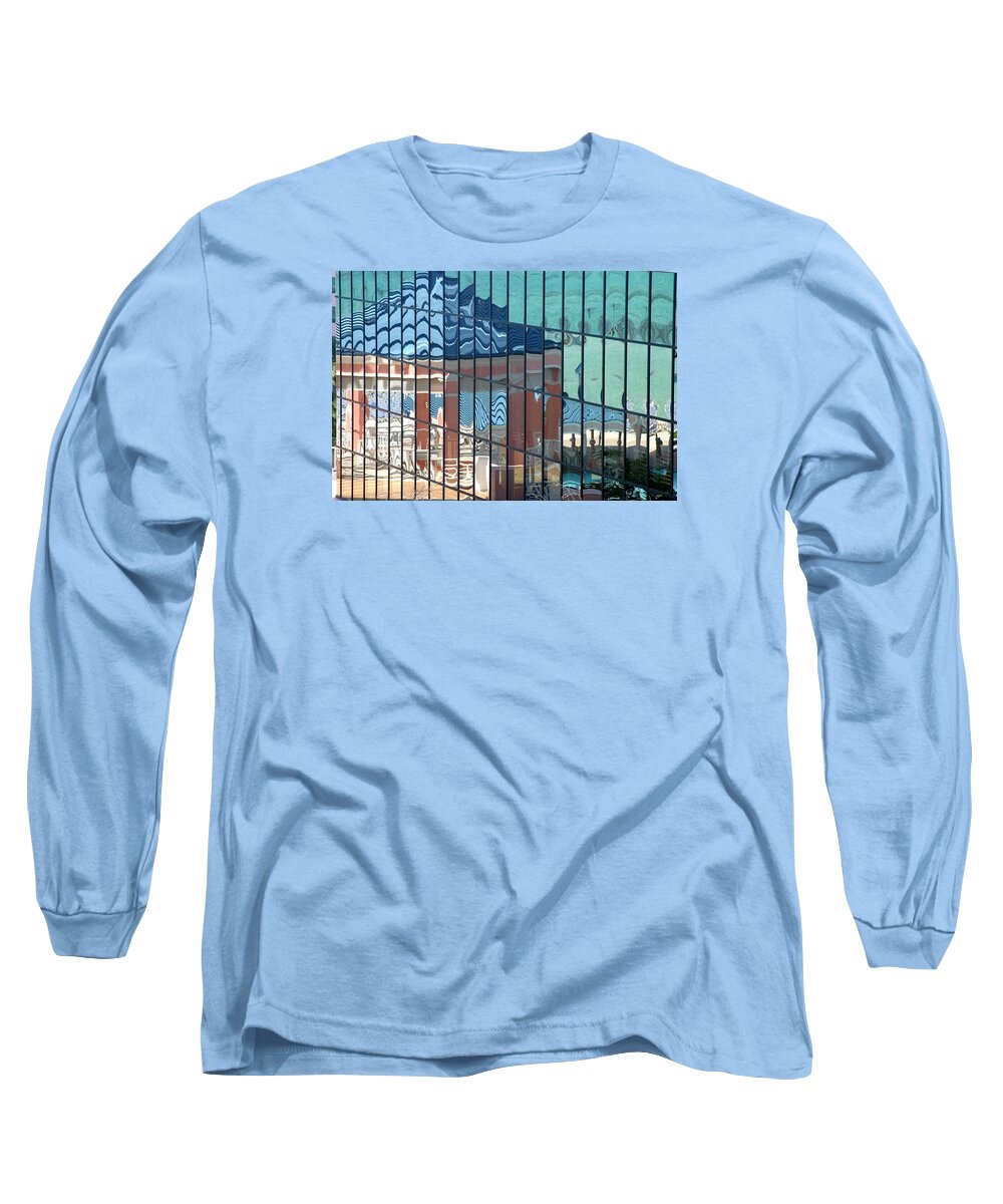 Color Long Sleeve T-Shirt featuring the photograph Bahamas Beach Pavilion by Rick Locke - Out of the Corner of My Eye