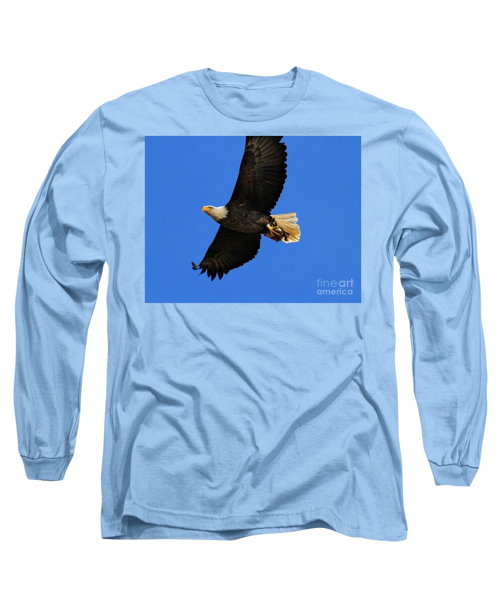 Eagle Long Sleeve T-Shirt featuring the photograph Bald Eagle in Flight by Roger Becker