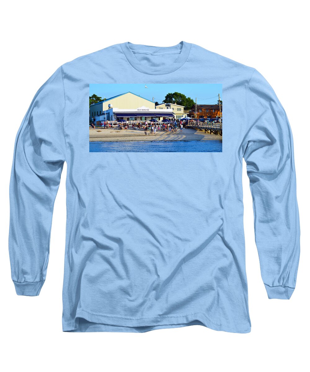 Bayhouse Long Sleeve T-Shirt featuring the photograph Bayhouse Breezy Sunday Funday August 2012 by Maureen E Ritter