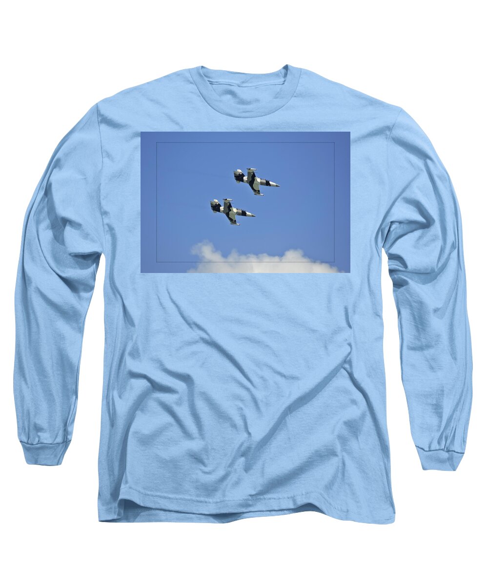 L-39s Long Sleeve T-Shirt featuring the photograph Black Diamonds in the Sky by DigiArt Diaries by Vicky B Fuller