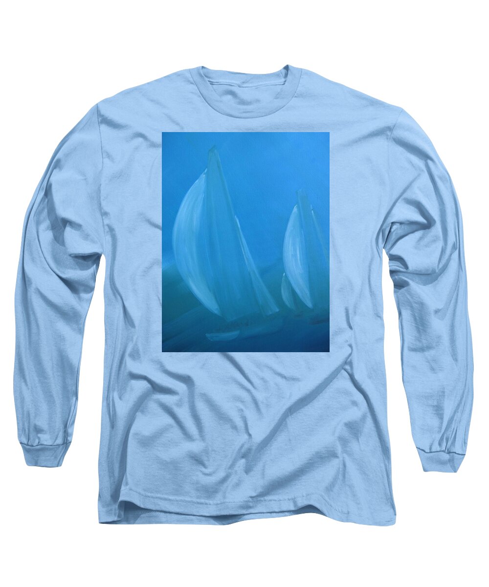 Sail Long Sleeve T-Shirt featuring the painting Blue by Susan Richardson