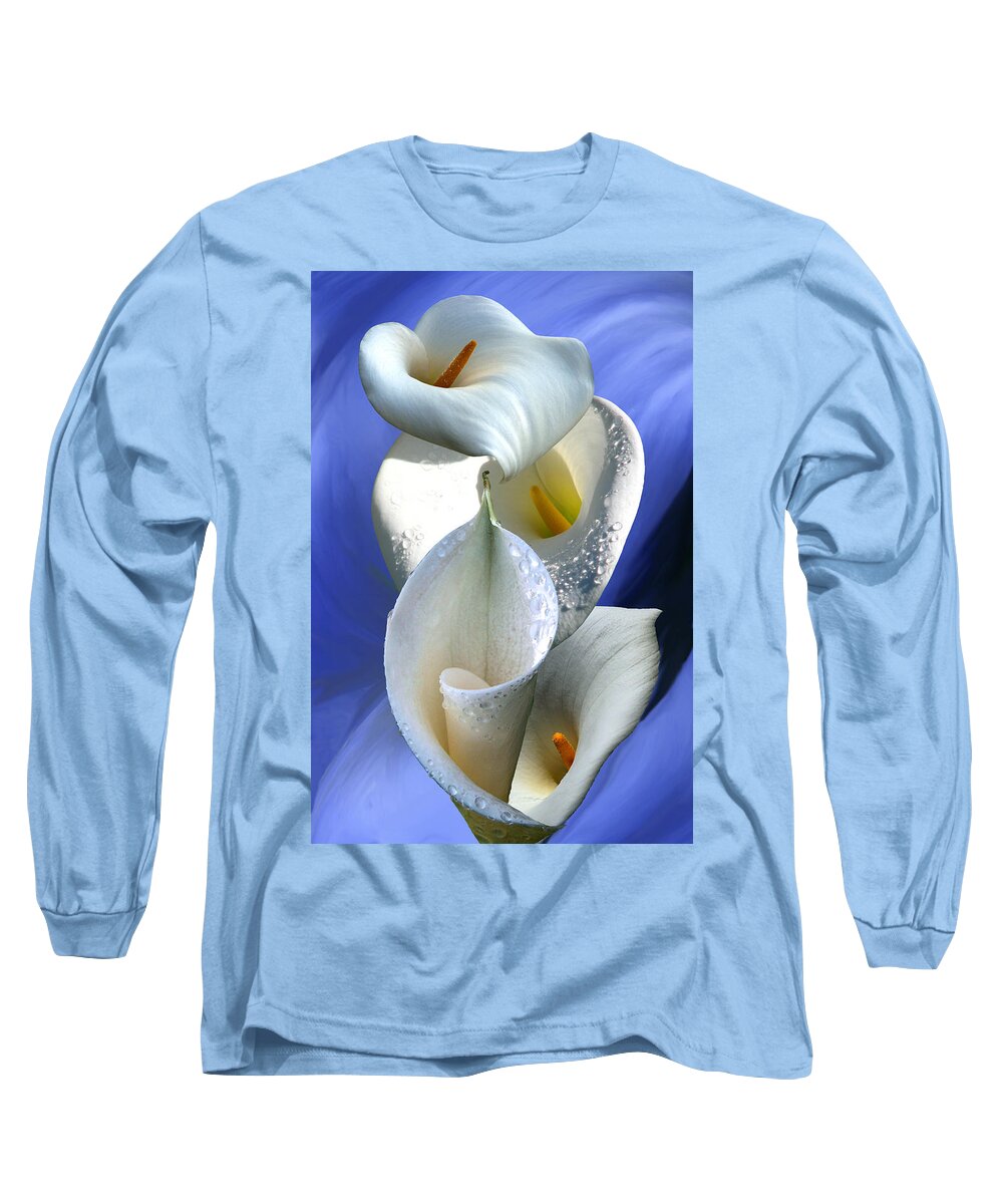 Calla Long Sleeve T-Shirt featuring the digital art Calla Composition by Lisa Yount