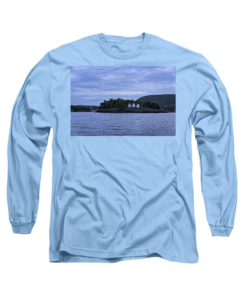 Curtis Island Light House Long Sleeve T-Shirt featuring the photograph Camden Twilight n Curtis Island Light House by Daniel Hebard