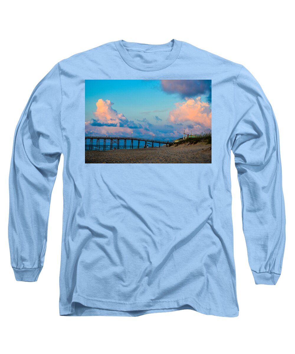 Kure Beach Long Sleeve T-Shirt featuring the photograph Carolina Blue Over Kure Beach by Mary Hahn Ward