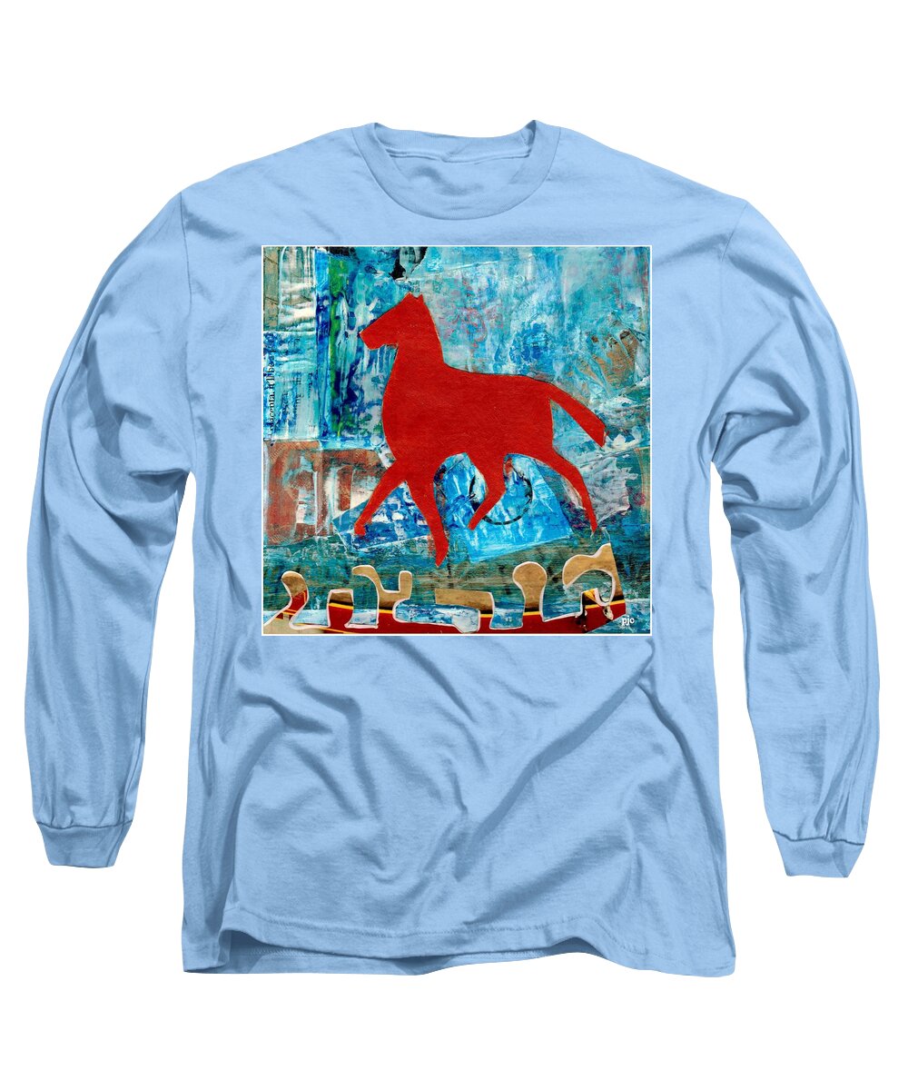 Original Long Sleeve T-Shirt featuring the painting Carousel by Patricia Cleasby