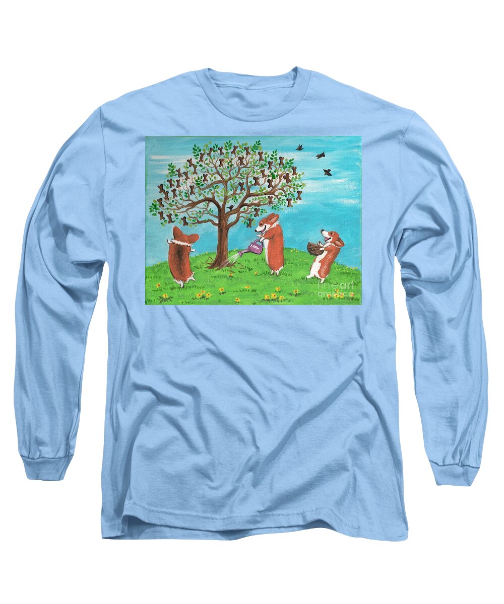 Painting Long Sleeve T-Shirt featuring the painting Cookie Tree by Margaryta Yermolayeva