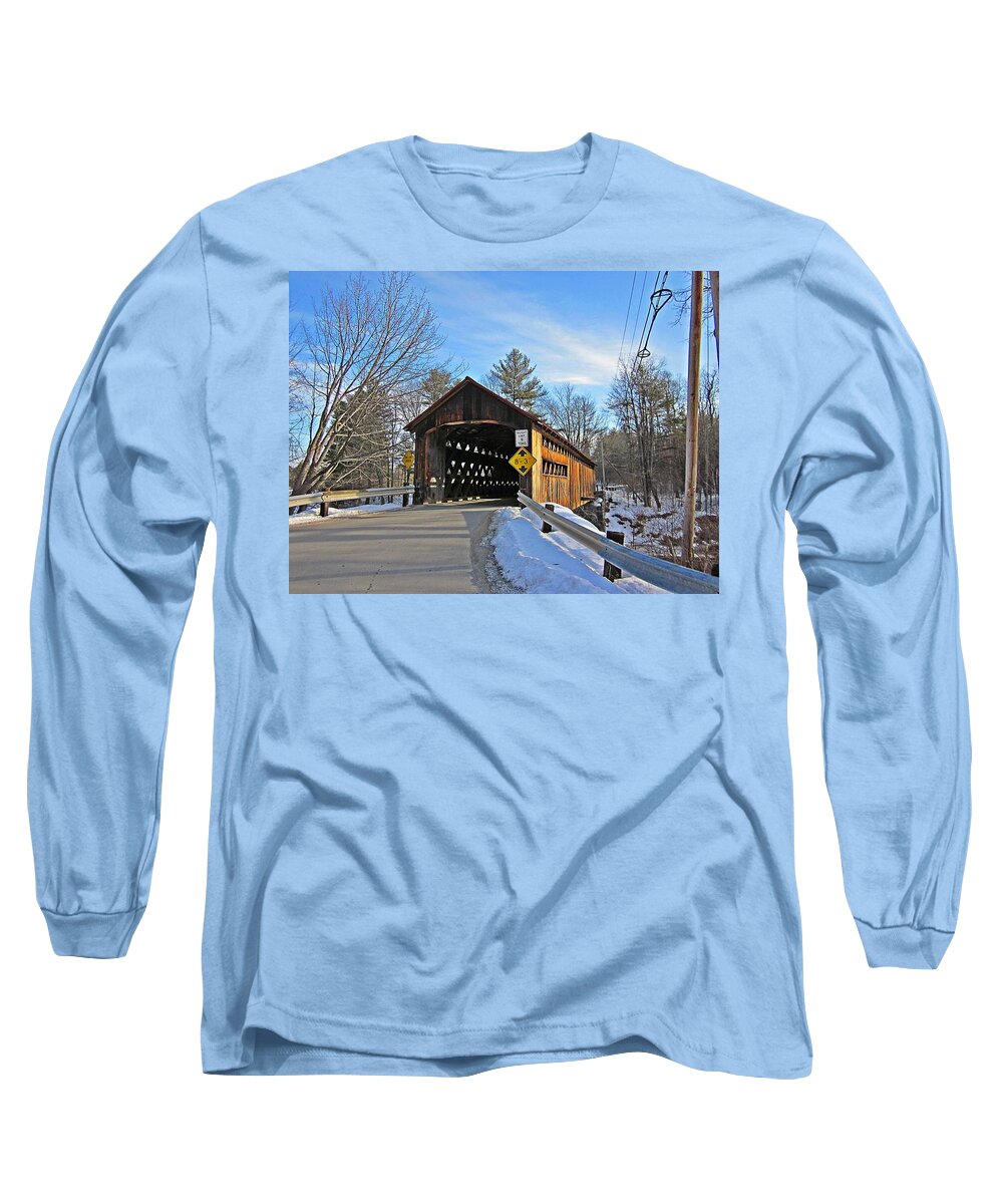 Coombs Bridge Long Sleeve T-Shirt featuring the photograph Coombs Covered Bridge by MTBobbins Photography