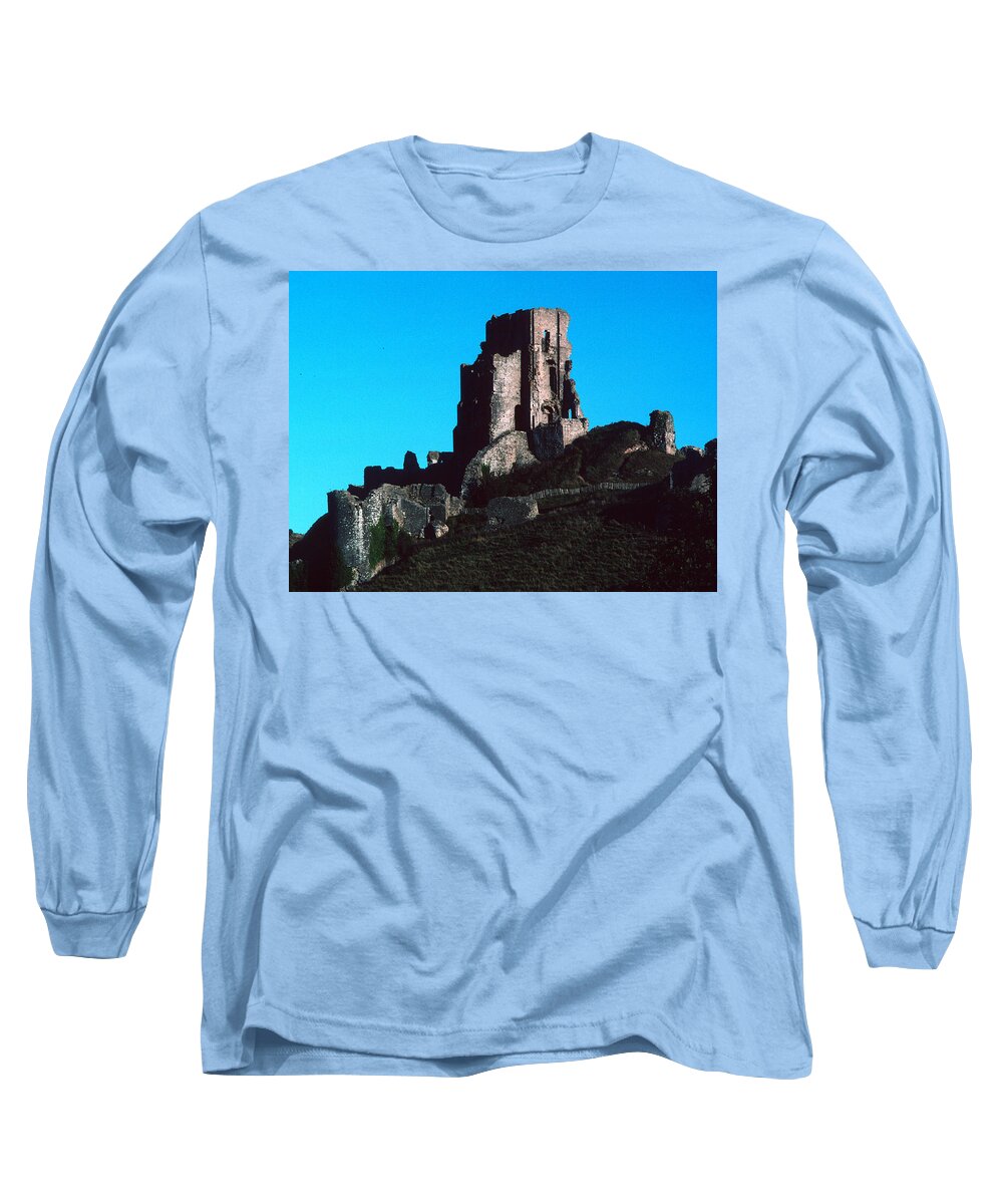 Corfe Long Sleeve T-Shirt featuring the photograph Corfe Castle by Gordon James