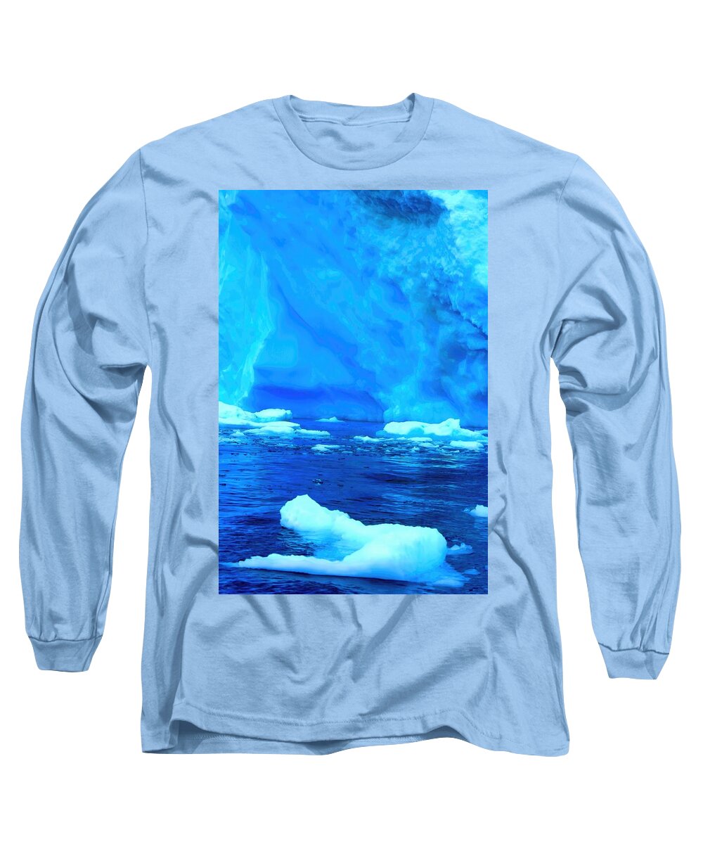 Iceberg Long Sleeve T-Shirt featuring the photograph Deep Blue Iceberg by Amanda Stadther