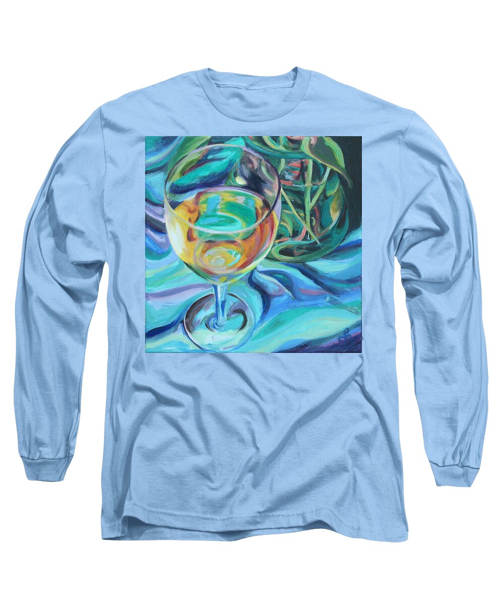 Glass Long Sleeve T-Shirt featuring the painting Fluidity by Trina Teele