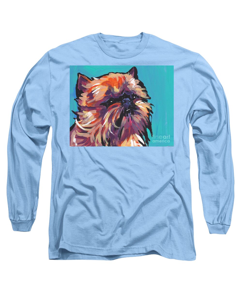 Brussel Griffon Long Sleeve T-Shirt featuring the painting Go Griff by Lea S