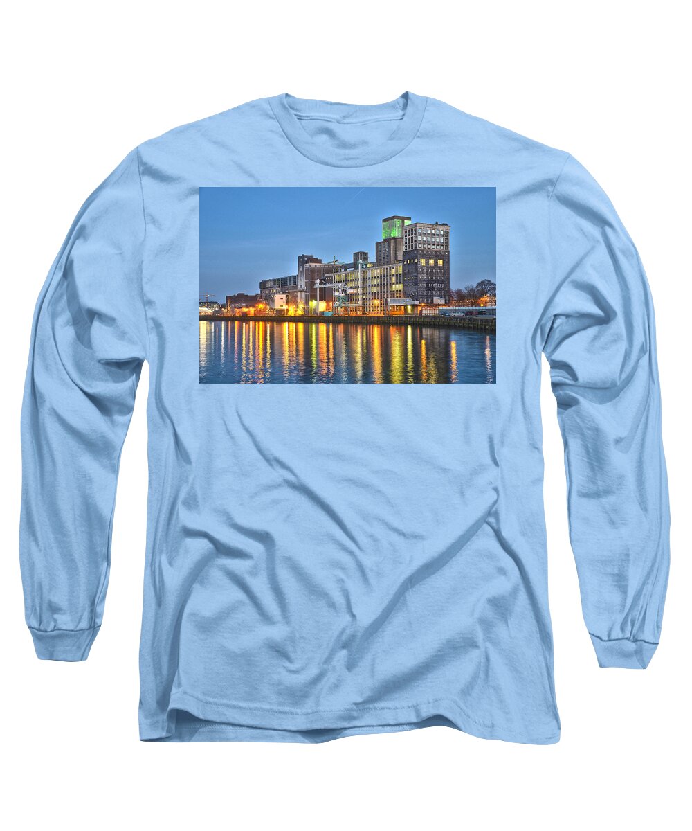 Holland Long Sleeve T-Shirt featuring the photograph Grain Silo Rotterdam by Frans Blok