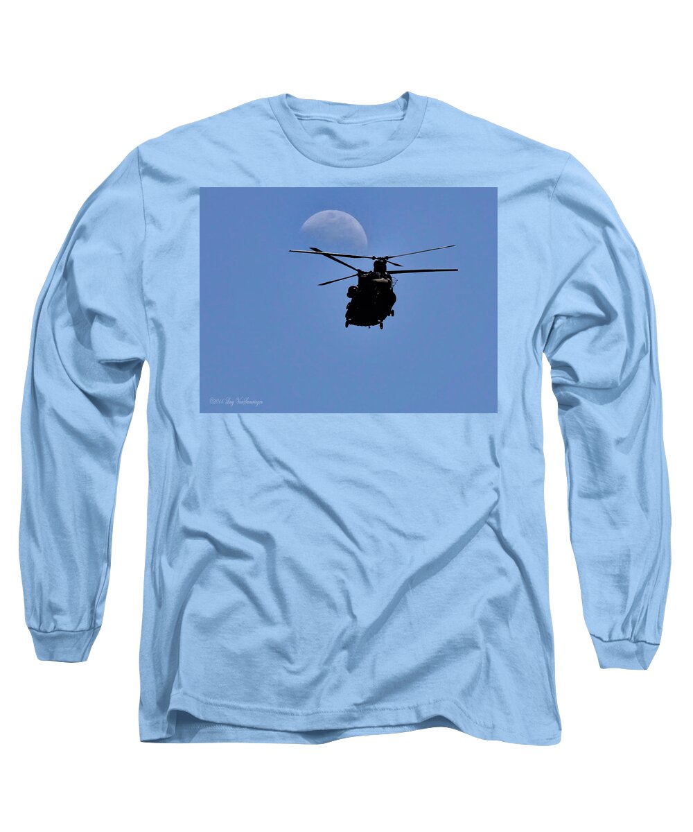 Moon Long Sleeve T-Shirt featuring the photograph Heading Home by Lucy VanSwearingen