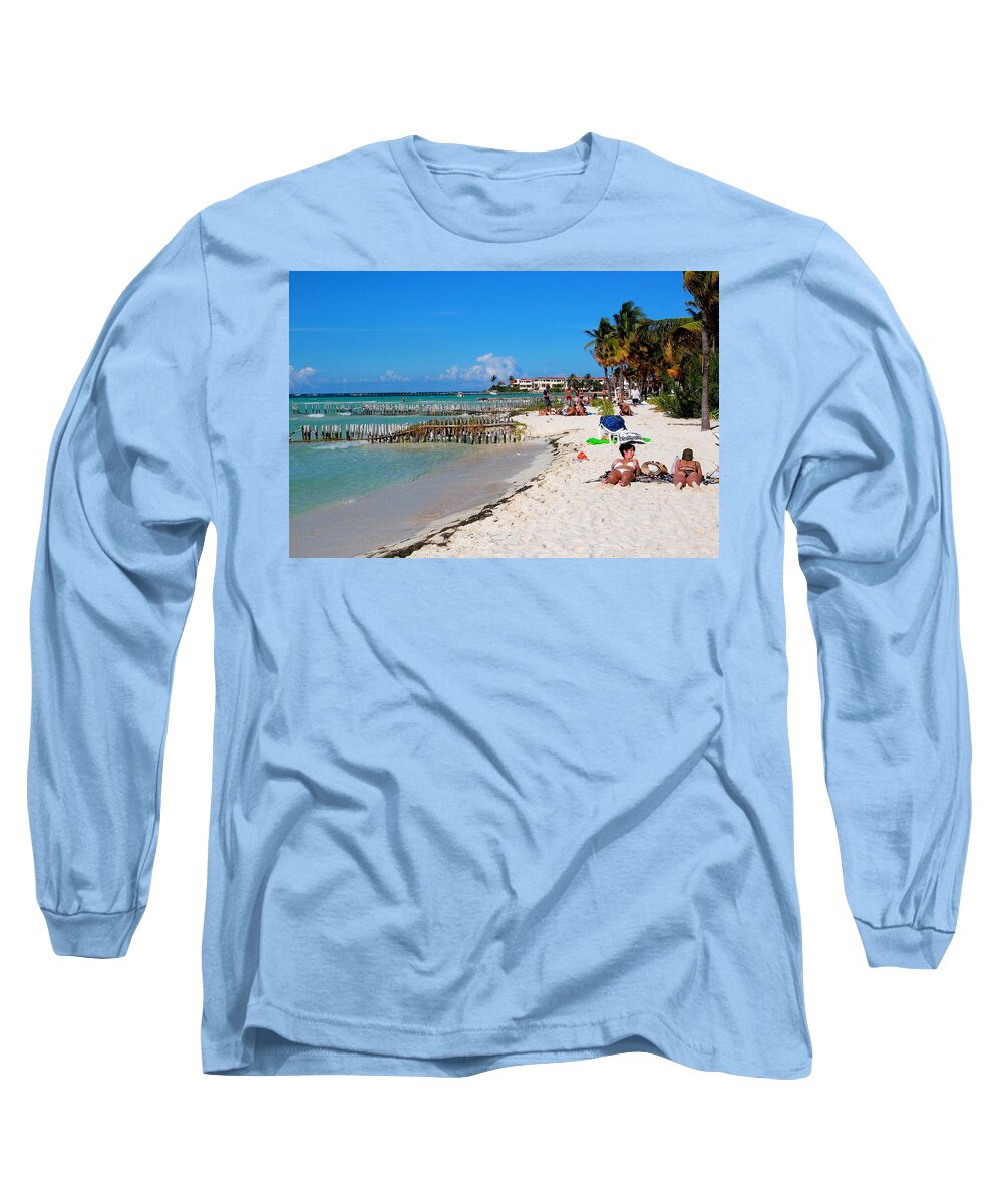 Beaches Long Sleeve T-Shirt featuring the photograph Isla Mujeres North Beach by Robert McKinstry