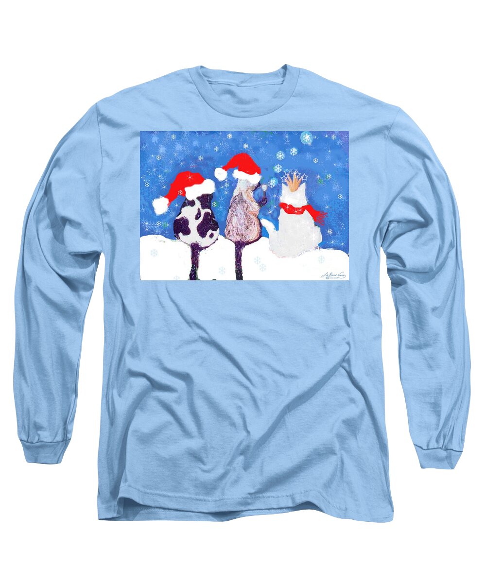 Cats Long Sleeve T-Shirt featuring the digital art Kitty Christmas by Lizi Beard-Ward
