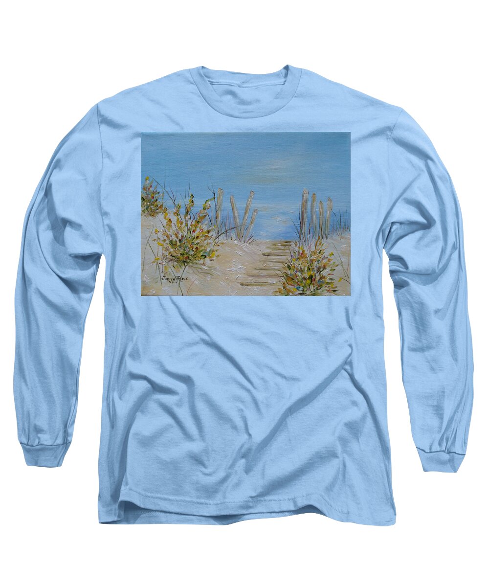 Beach Long Sleeve T-Shirt featuring the painting LBI Peace by Judith Rhue