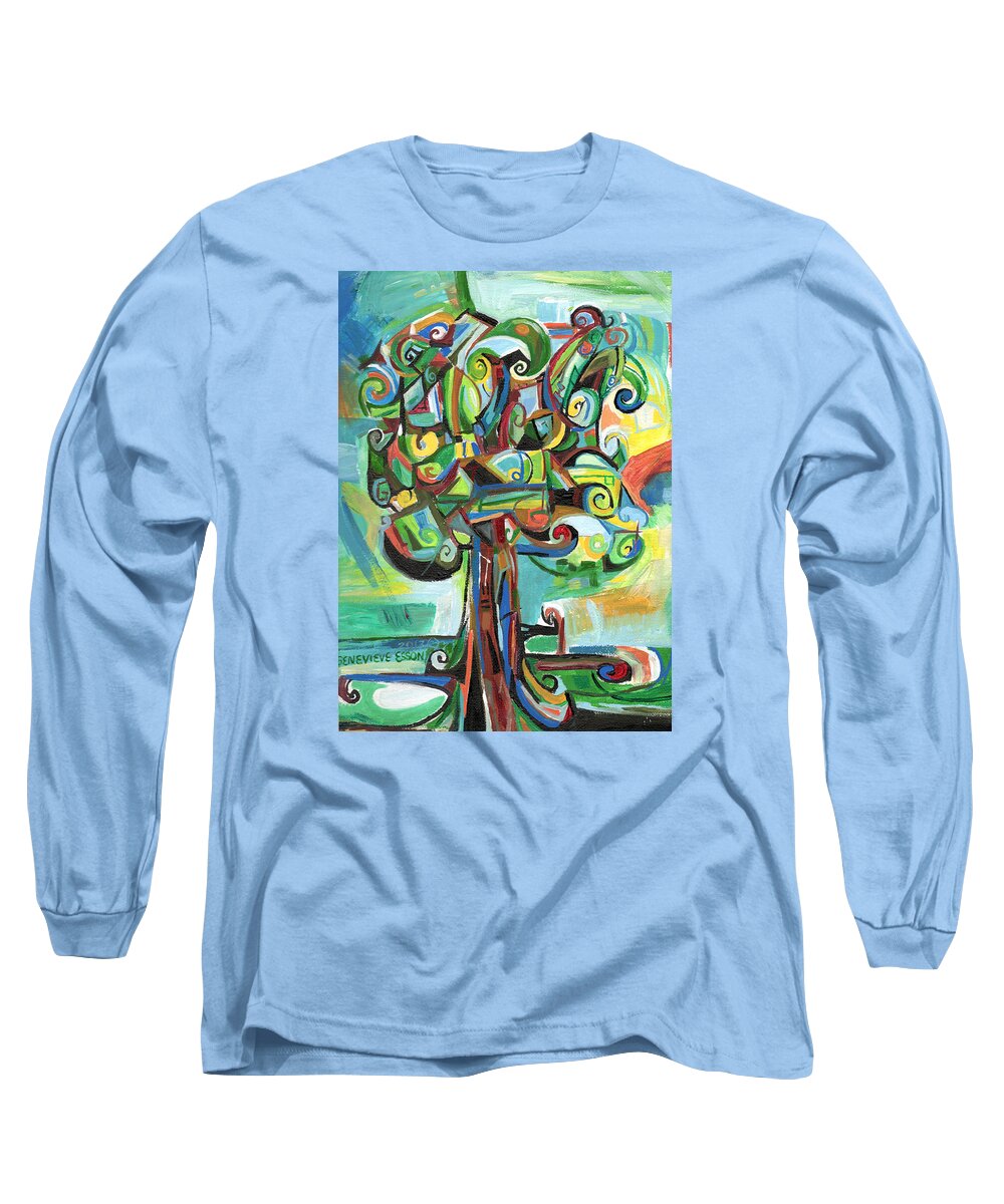 Tree Long Sleeve T-Shirt featuring the painting Lyrical Tree by Genevieve Esson