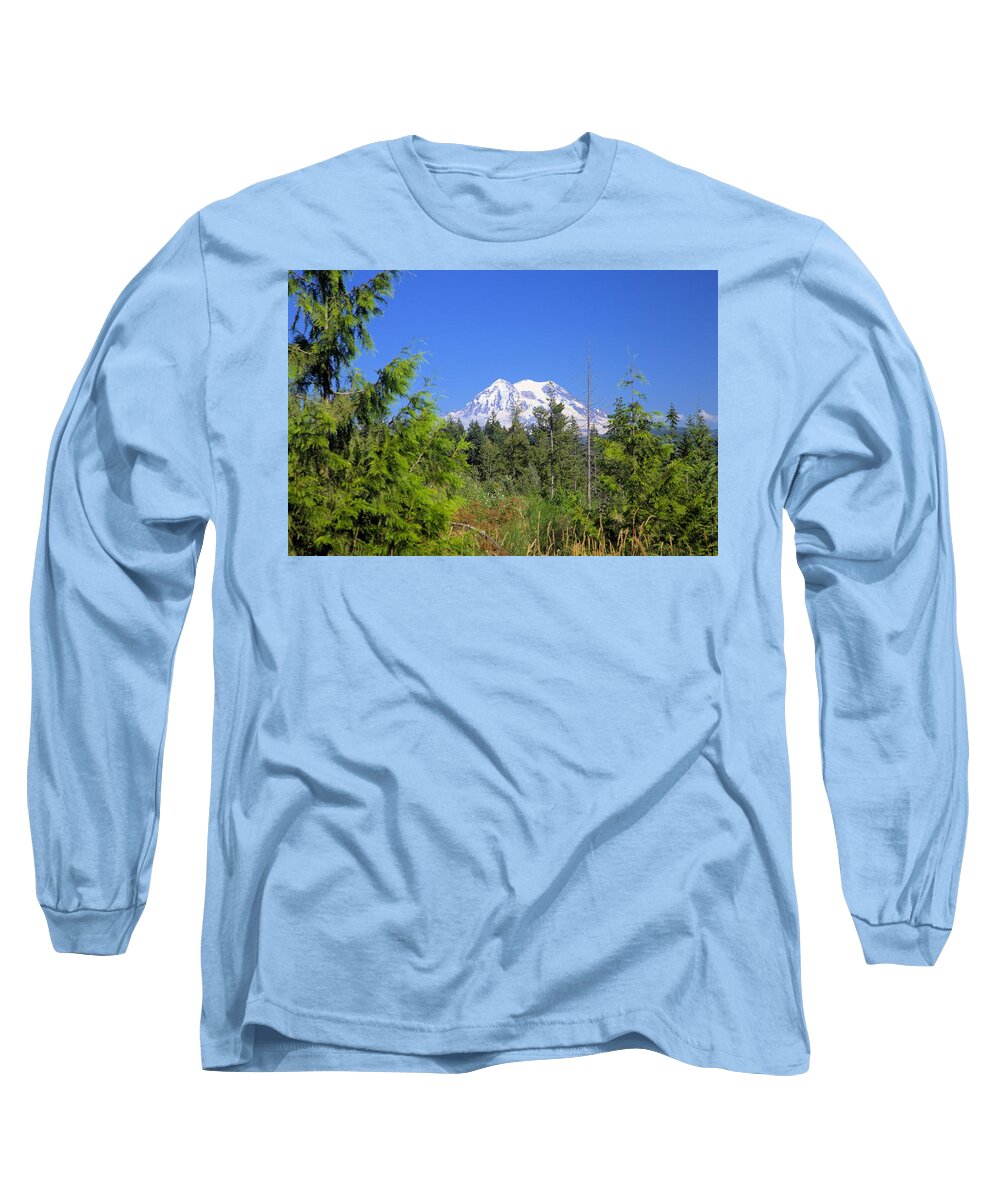 1992 Long Sleeve T-Shirt featuring the photograph Mount Rainier by Gordon Elwell